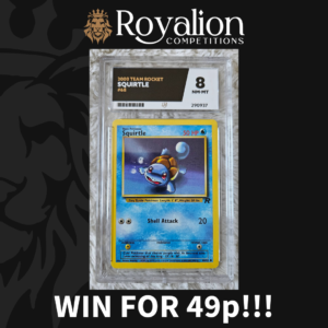 Win a ACE 8 WOTC Graded Pokemon Card - 2000 Team Rocket Squirtle